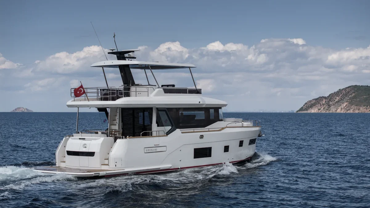 Moderne yacht på åbent hav